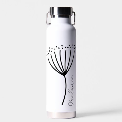 Elegant Modern Dandelion Floral Water Bottle