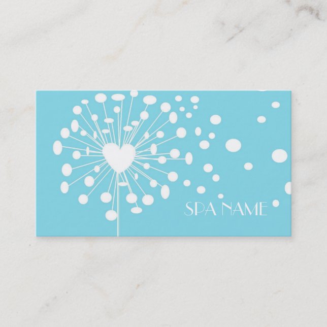 Elegant Modern Dandelion Massage Therapy Business Card (Front)