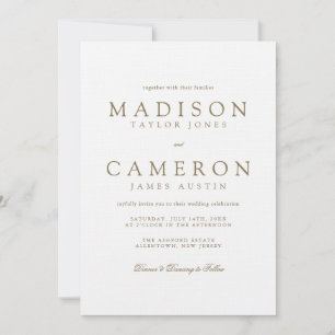 Elegant Modern Delicate Gold Wedding Invitation