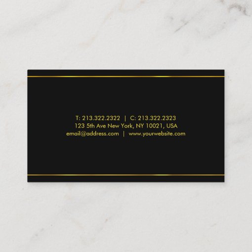 Elegant Modern Design Black Gold Template Luxury Business Card | Zazzle