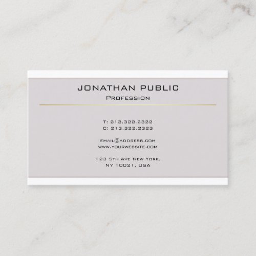 Elegant Modern Design Clean Plain Professional Business Card