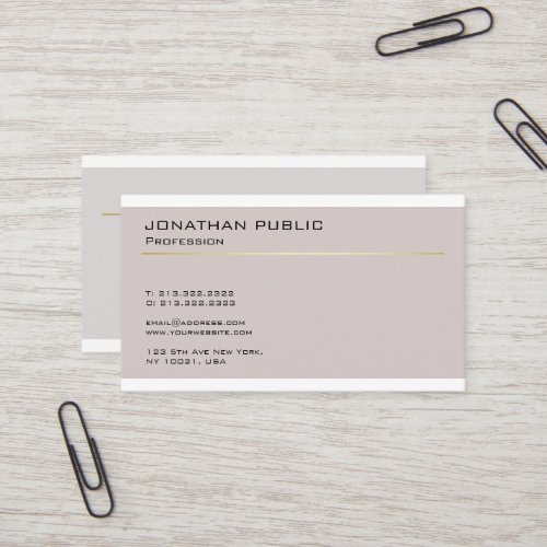 Elegant Modern Design Minimalistic Plain Luxury Business Card