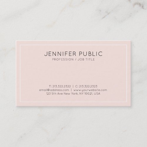 Elegant Modern Design Pink Plain Minimalist Trendy Business Card