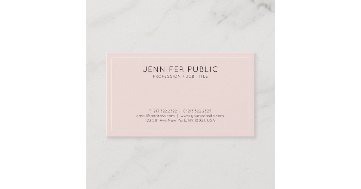 Elegant Modern Design Pink Plain Minimalist Trendy Business Card | Zazzle