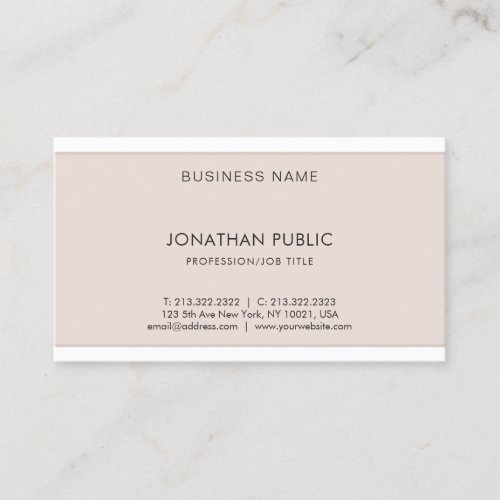 Elegant Modern Design Professional Cool Plain Top Business Card