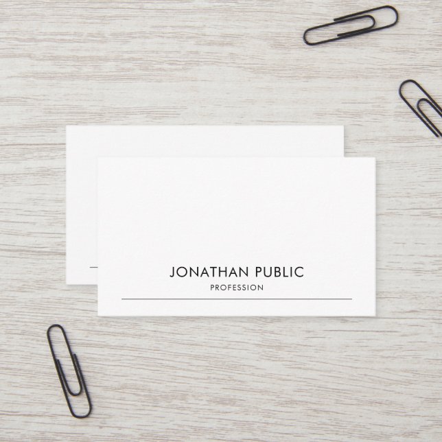 Elegant Modern Design Professional Smooth Plain Business Card (Front/Back In Situ)