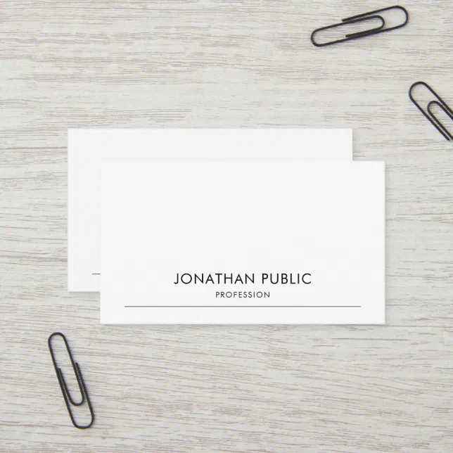 Elegant Modern Design Professional Smooth Plain Business Card | Zazzle