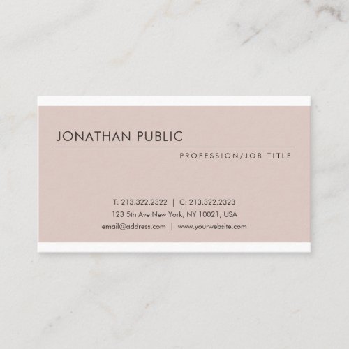 Elegant Modern Design Professional Trendy Plain Business Card