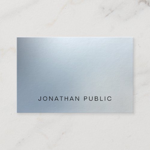 Elegant Modern Design Silver Look Luxury Plain Business Card