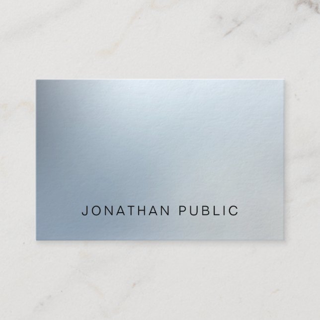 Elegant Modern Design Silver Look Luxury Plain Business Card (Front)