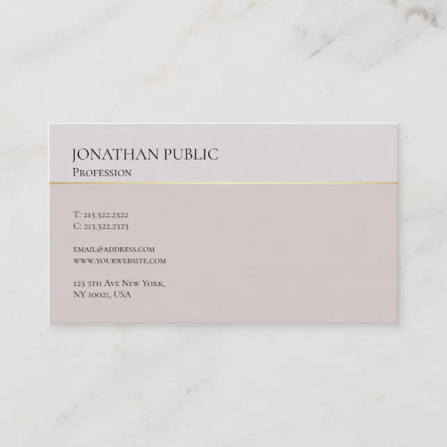 Elegant Modern Design Simple Plain Professional Business Card | Zazzle