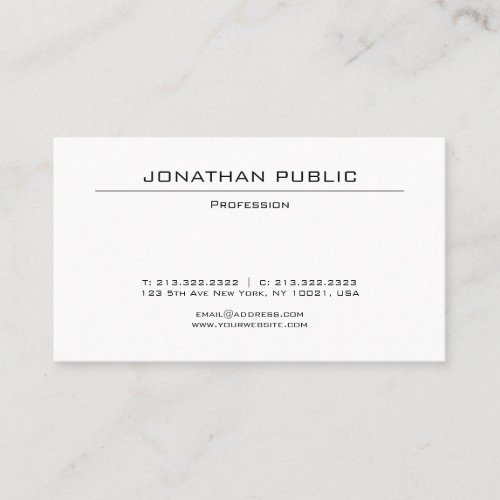 Elegant Modern Design Trendy Plain Minimalist Business Card