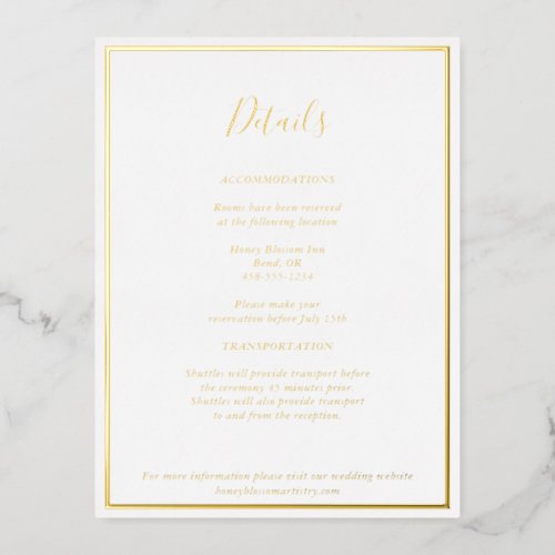 Elegant Modern Details Gold Foil Enclosure Card