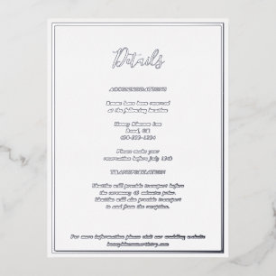 Elegant Modern Details Silver Foil Enclosure Card