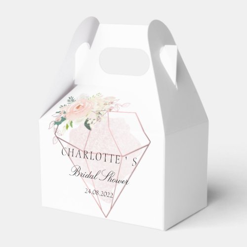 Elegant Modern Diamant Blumen Bridal Shower Gesche Favor Boxes