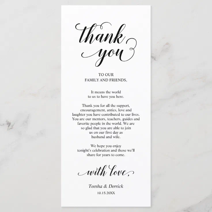 Elegant Modern Dinner Place Setting Thank You Card | Zazzle