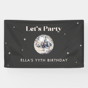 Elegant modern Disco Ball Birthday Banner