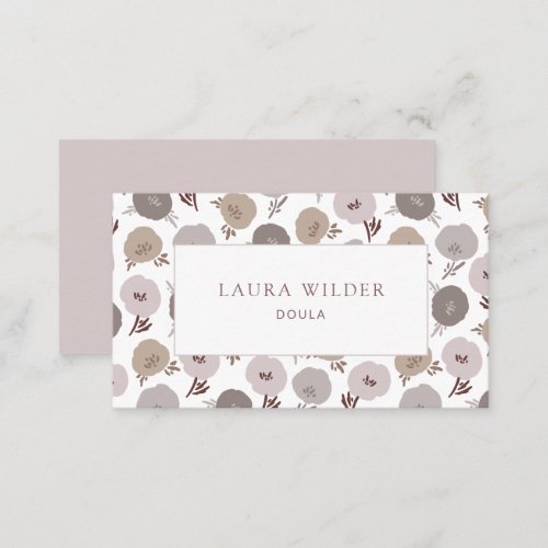 Elegant Modern Doula Floral Pattern  Business Card