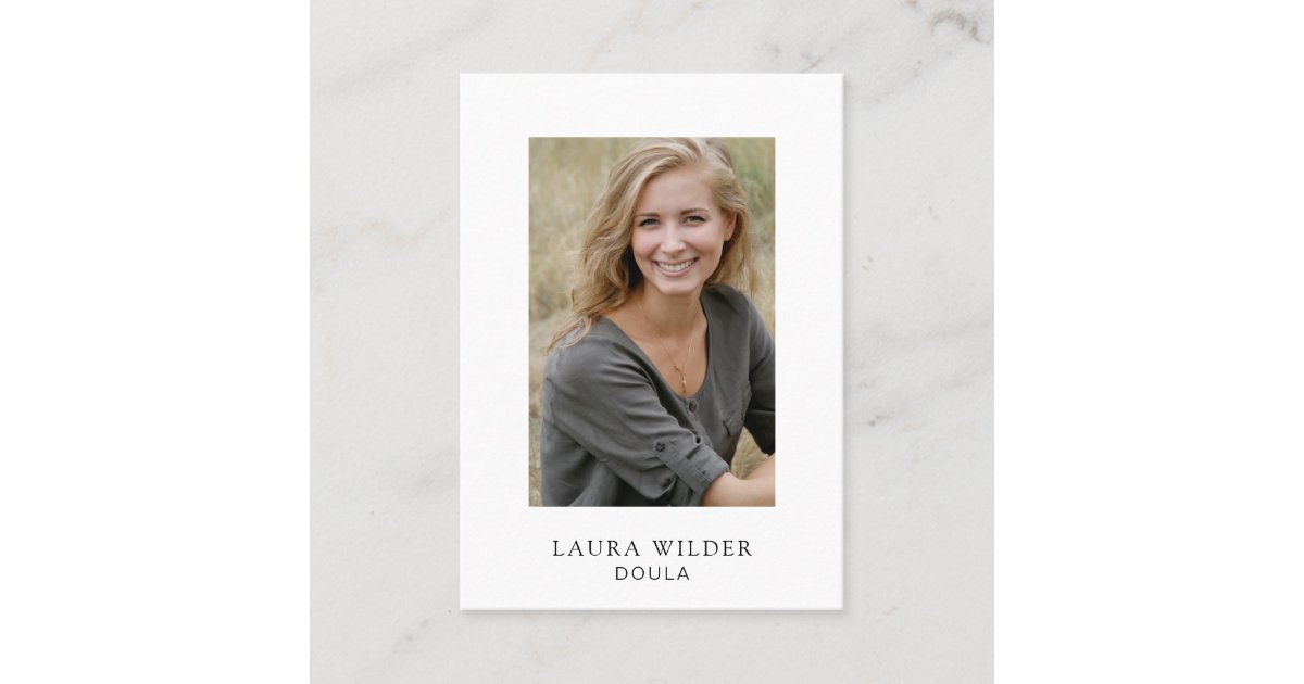 Elegant Modern Doula Photo Business Card | Zazzle