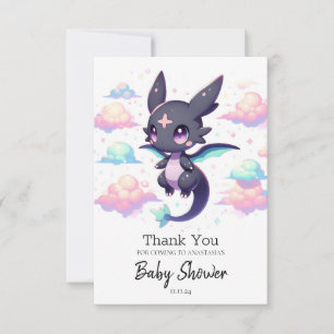 Elegant Modern Dragon Baby Shower Thank You Card