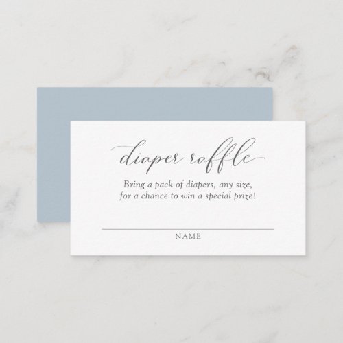 Elegant Modern Dusty Blue Diaper Raffle Ticket Enclosure Card