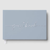 Elegant Modern Dusty Blue Wedding Guest Book