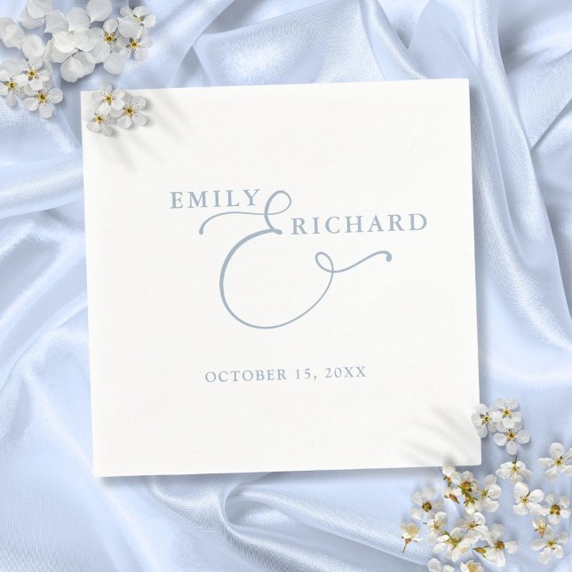 Elegant Modern Dusty Blue Wedding Napkins (Elegant Modern Dusty Blue Wedding Napkins)