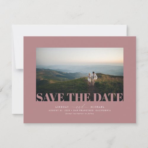 Elegant Modern Dusty Pink Save the Date Photo