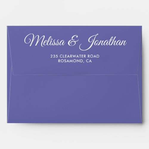 Elegant modern Dusty Purple white script wedding E Envelope