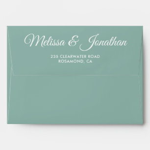 Elegant modern Dusty Purple white script wedding Envelope