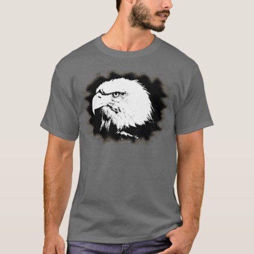 Elegant Modern Eagle Head Dark Grey Template T_Shirt
