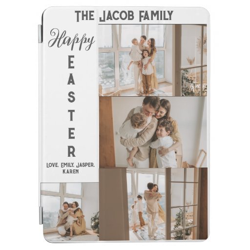 elegant modern Easter, family five photo collage iPad Air Cover