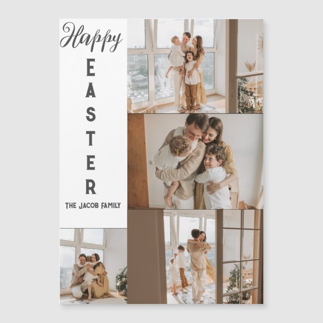 elegant modern Easter, family four photo collage (Front)