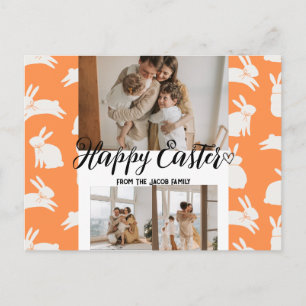 elegant modern Easter, family three photo collage Holiday Postcard