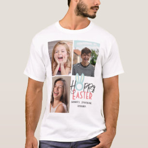 elegant modern Easter, family three photo collage T-Shirt