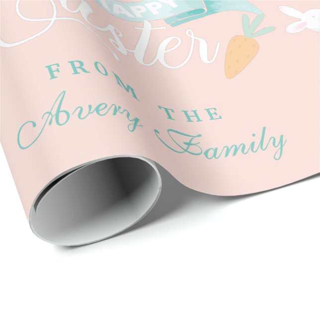 Elegant Modern Easter Personalized Wrapping Paper (Roll Corner)