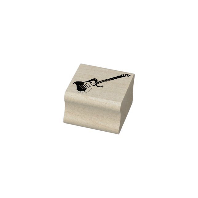     Elegant Modern Electric Guitar Cool Rock Music Rubber Stamp (Stamp)