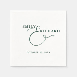 Elegant Modern Emerald Green Wedding Napkins