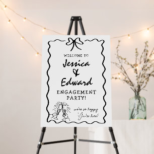 Elegant Modern Engagement Ceremony Welcome Bow Foa Foam Board