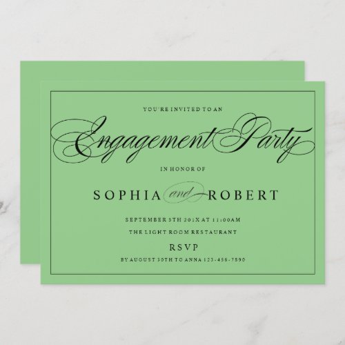 Elegant Modern Engagement Party Any Color Invitation
