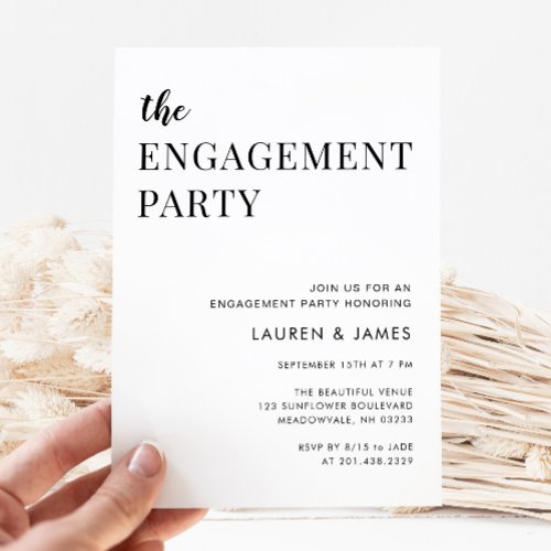 Elegant Modern Engagement Party  Invitation