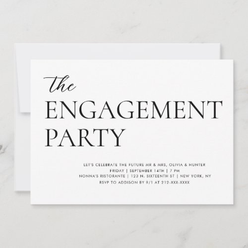 Elegant Modern Engagement Party Invitation
