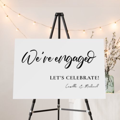 Elegant Modern Engagement Party Welcome Sign
