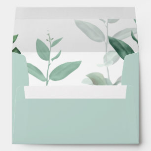 Elegant modern Eucalyptus botanical wedding Envelope