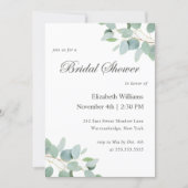 Elegant Modern Eucalyptus Bridal Shower Invitation (Front)