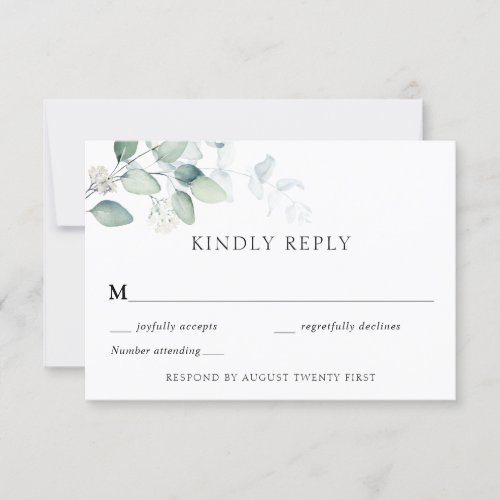 Elegant Modern Eucalyptus Greenery RSVP card