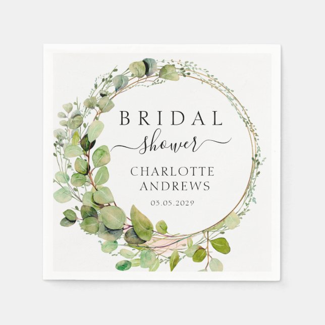 Elegant, modern, eucalyptus   napkins (Front)