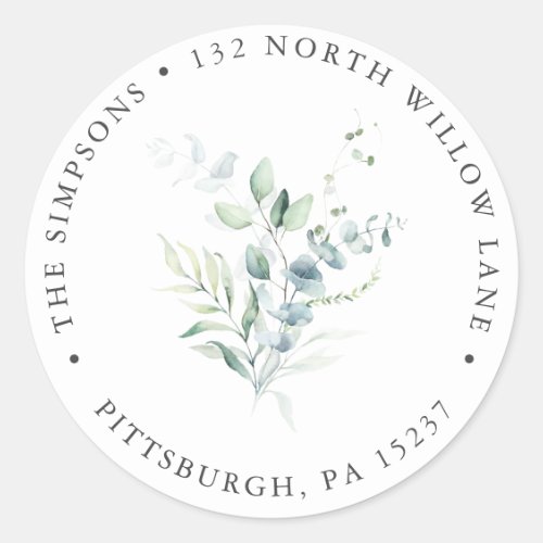 Elegant Modern Eucalyptus Return Address