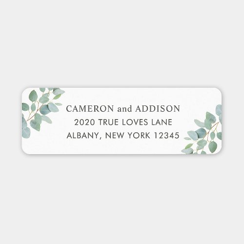 Elegant Modern Eucalyptus Return Address Label