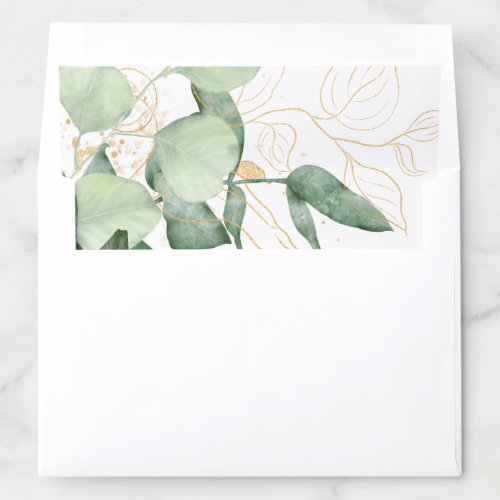 Elegant Modern Eucalyptus Watercolor Envelope Liner
